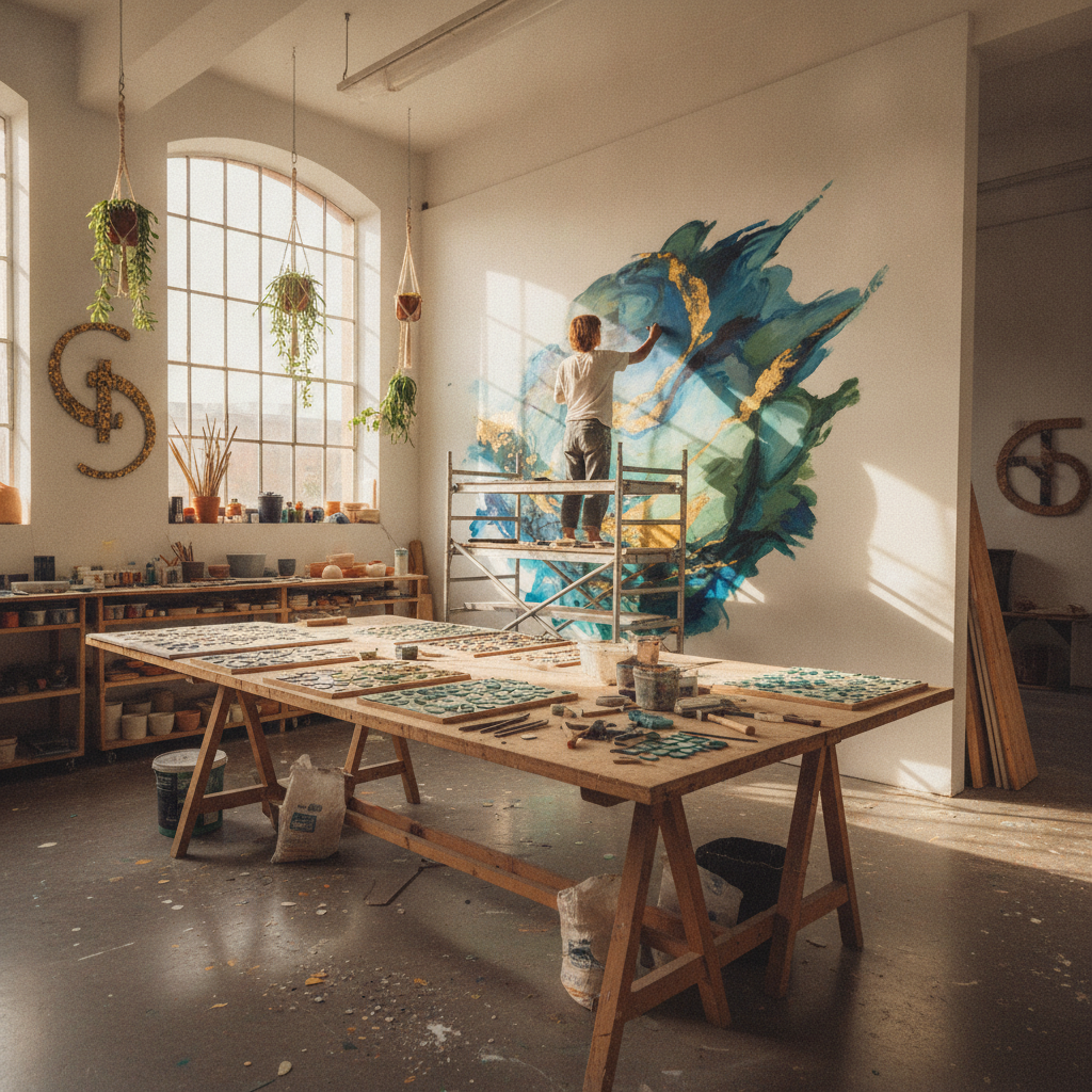 Malerei und Mosaikkunst im Atelier Gesa Blaas in Schwabhausen