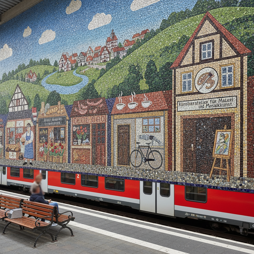 Mosaikgestaltung am Bahnhof Erdweg
