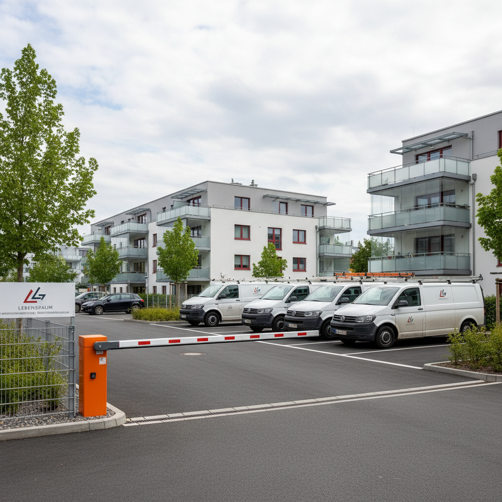 Lebensraum Grundbesitz GmbH – abgesperrtes Betriebsgelände mit Schrankenzugang
