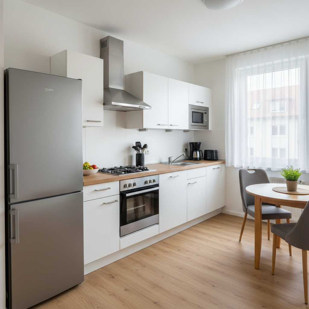 Lebensraum Grundbesitz GmbH – Einbauküche in der Monteurwohnung