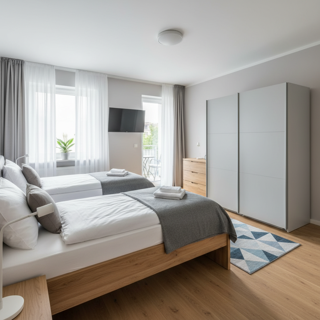 Lebensraum Grundbesitz GmbH – Schlafzimmer einer möblierten Wohnung