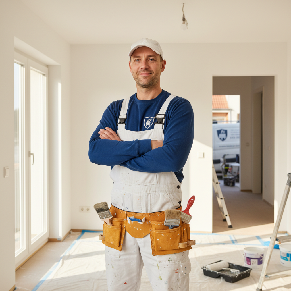 Malerbetrieb Brenner – Inhaber bei der Arbeit in Aalen