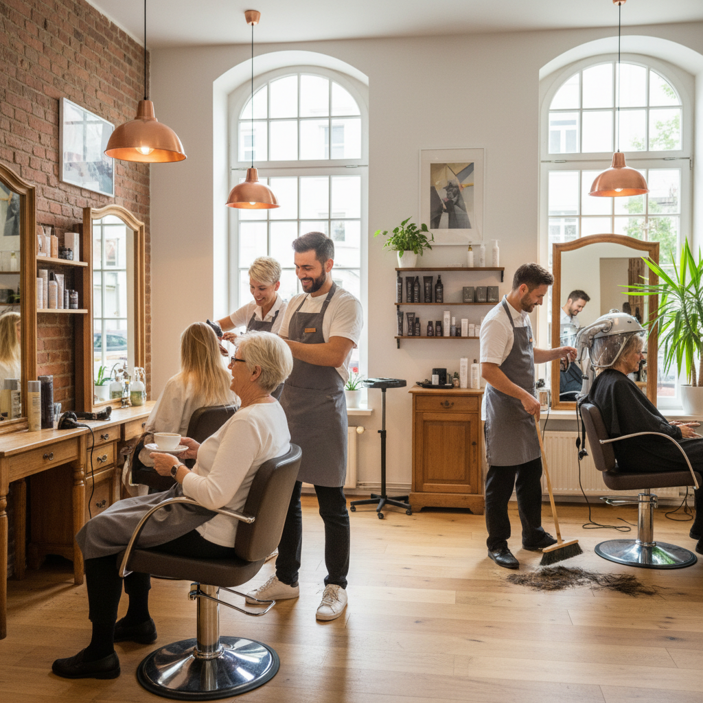 Friseursalon Linnemann – Team bei der Arbeit